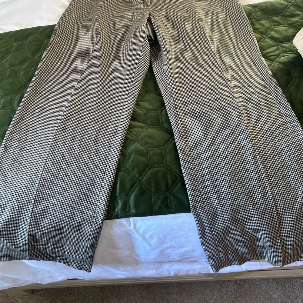 Women's Black and White Checkered Trousers